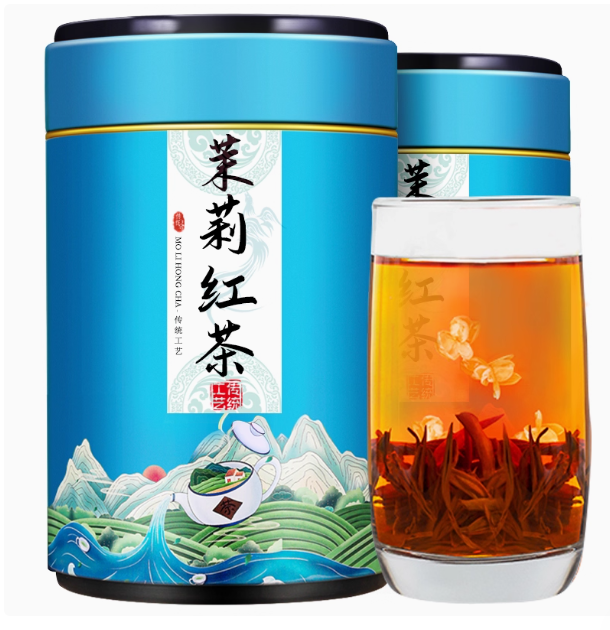 茉莉红茶特级2025新茶横县茉莉花茶金骏眉浓香型罐装礼盒装250g